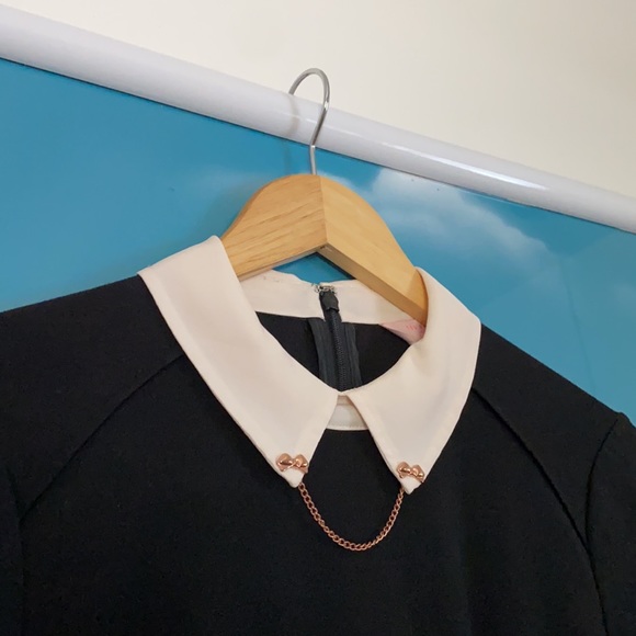 Ted Baker Short Black, Long Sleeved Collared Dress - Picture 2 of 3